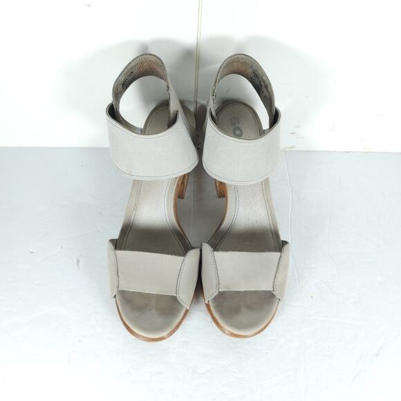 Sorel Women's Nadia US8,5 Dove Nubuck Chunky Heels Slip On Strappy Sandals - Picture 4 of 16